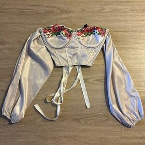 Corset silk crop top